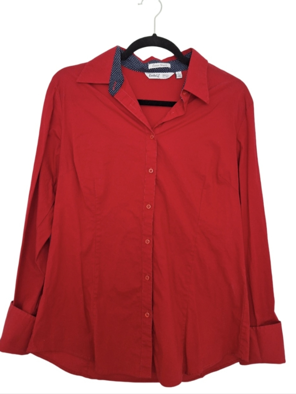 Classic Red Button-Up Women's Shirt - Esabel C